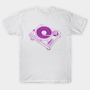 Turntable (Violet Lines) Analog / Music T-Shirt